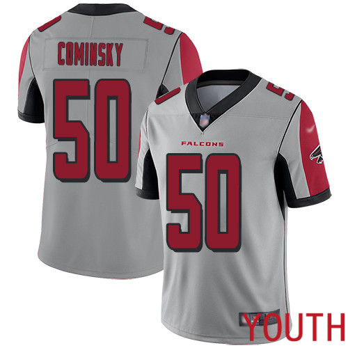 Atlanta Falcons Limited Silver Youth John Cominsky Jersey NFL Football #50 Inverted Legend->youth nfl jersey->Youth Jersey